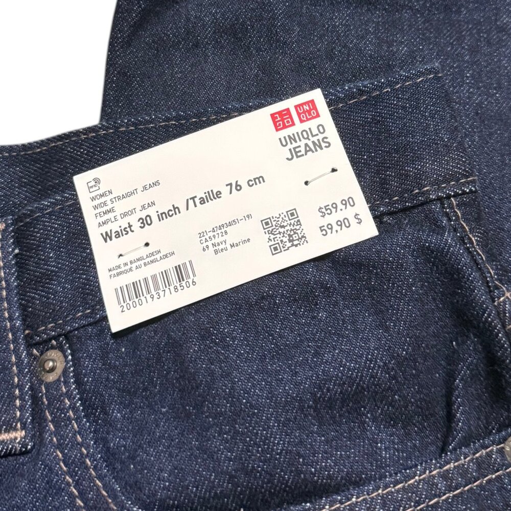 NWT Uniqlo Women Wide Straight Jeans - Picture 9 of 10